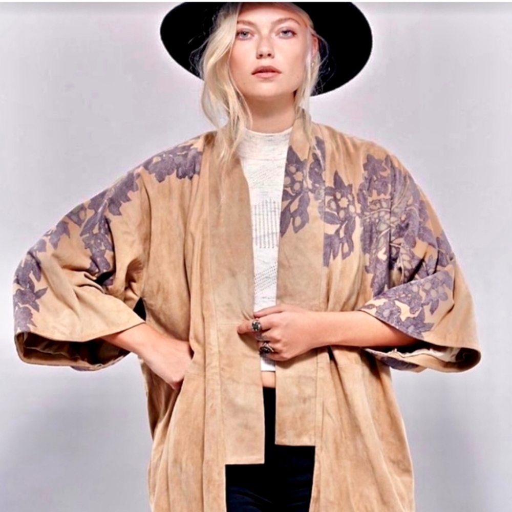 New Romantics Stylin Suede Kimono Jacket